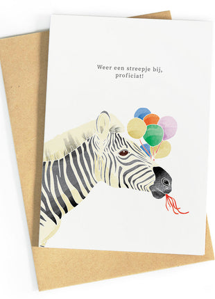 Wenskaart Weer een streepje bij, proficiat - Studio Zwoane