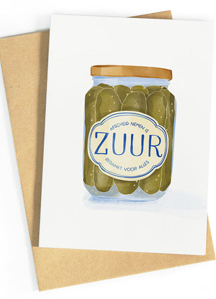 Wenskaart Afscheid nemen is zuur - Studio Zwoane
