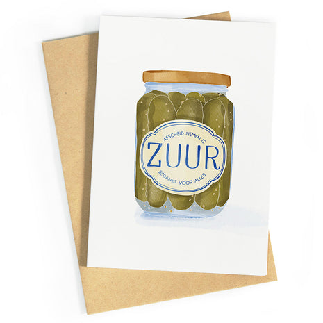 Wenskaart Afscheid nemen is zuur - Studio Zwoane