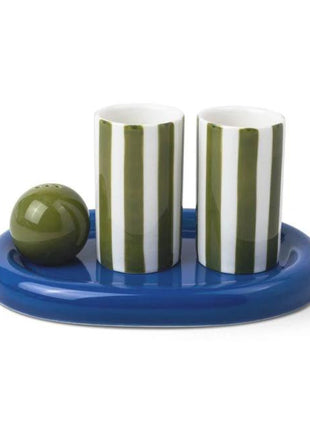 The Lily Mae Ceramic Tequila Shot Glass Set - Cobalt + Olive by Here's How