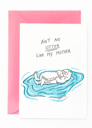 Studio Flash letterpress wenskaart Ain't no otter like my mother