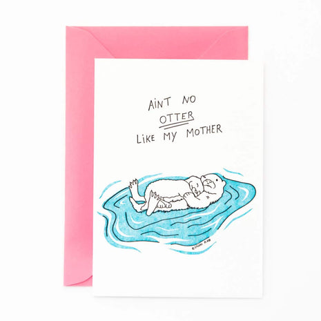 Studio Flash letterpress wenskaart Ain't no otter like my mother