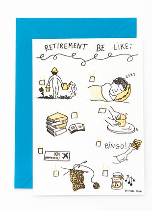 Studio Flash letterpress wenskaart Retirement be like