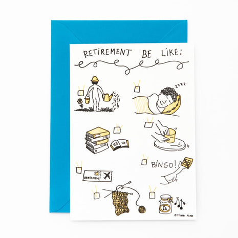 Studio Flash letterpress wenskaart Retirement be like