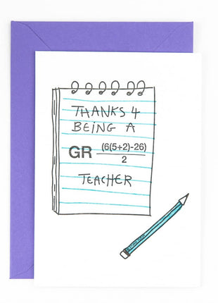 Studio Flash letterpress wenskaart Gr8 teachers
