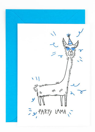 Studio Flash letterpress wenskaart Party lama