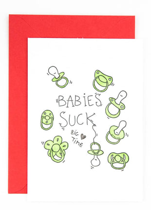 Studio Flash letterpress wenskaart Babies suck