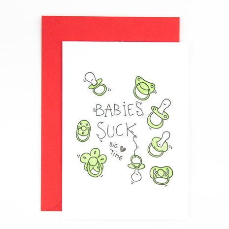Studio Flash letterpress wenskaart Babies suck