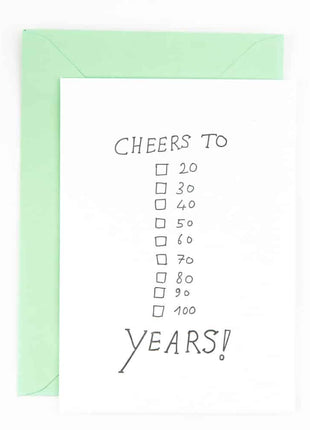 Studio Flash letterpress wenskaart Cheers to years