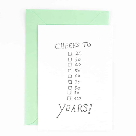 Studio Flash letterpress wenskaart Cheers to years
