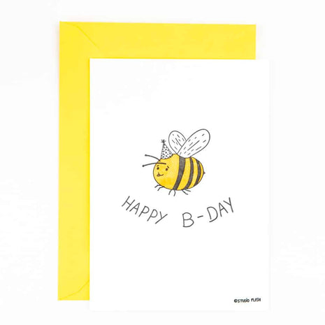 Studio Flash letterpress wenskaart Happy B-day