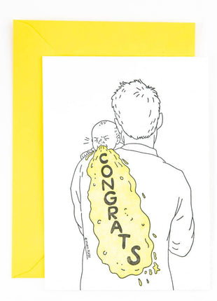 Studio Flash letterpress wenskaart Congrats vomit