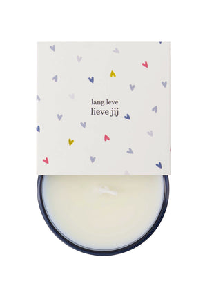 Geurkaars in wikkel hoera - blauw by Zusss