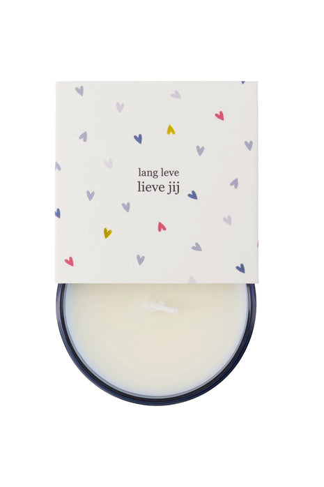 Geurkaars in wikkel hoera - blauw by Zusss