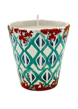 Kaars Keramiek - Rombos/verdes - 8,5X8cm - MENTA Y BASILICO by Wax Design