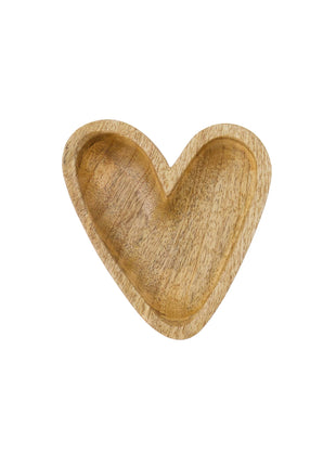 Houten kom hartje S - naturel