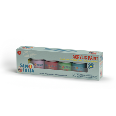 Acrylverf - Set van 6 basiskleuren - Baby & Peuter - Muizenhuis - Knutselproducten