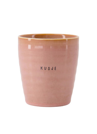 Koffiemok kusje - donkerroze by Zusss