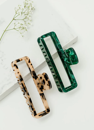 Amélie - Grote marmer speld Marmer - donker groen - Modeaccessoires - Haarspelden