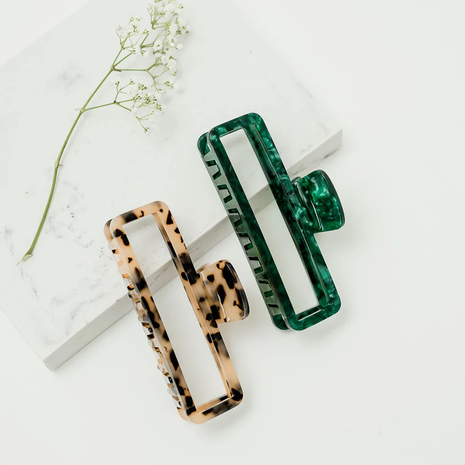 Amélie - Grote marmer speld Marmer - donker groen - Modeaccessoires - Haarspelden