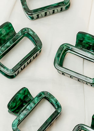 Andy - Marmer haarspeld Marmer - Donker groen - Modeaccessoires - Haarspelden