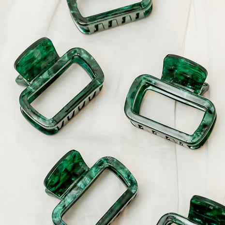 Andy - Marmer haarspeld Marmer - Donker groen - Modeaccessoires - Haarspelden