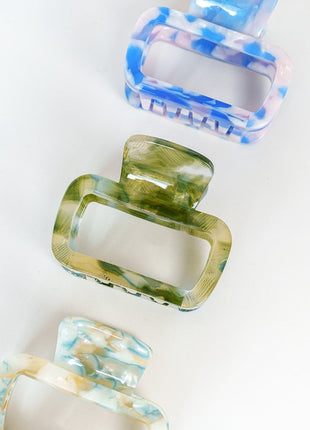 Andy - Marmer haarspeld Marmer licht - groen/ blauw - Modeaccessoires - Haarspelden