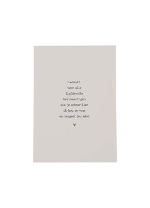 Ansichtkaart - gedichtje - wit/beige - Lifestyle - Van papier - Wenskaarten