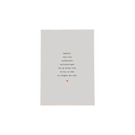 Ansichtkaart - gedichtje - wit/beige - Lifestyle - Van papier - Wenskaarten