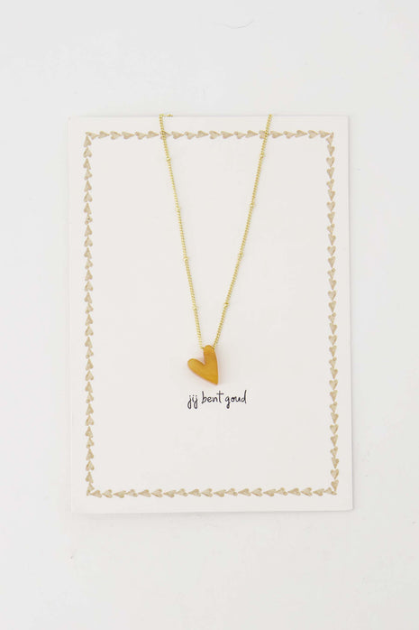 Ansichtkaart ketting hartje wit/goud - wit/goud - Cadeau’s & Lifestyle - Van papier - Wenskaarten - Bedankt