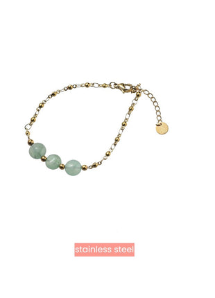3 Beads Bracelet - 14K + Green - Juwelen & mooimakers - Armbanden