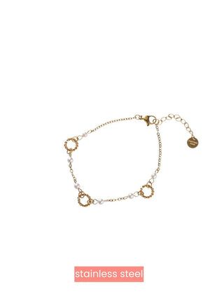 3 Rounds Bracelet - 14K + Pearl - Juwelen & mooimakers - Armbanden