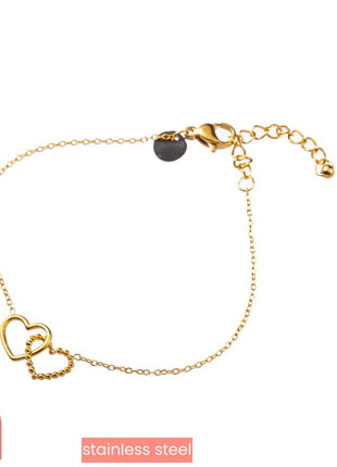 Double Heart Bracelet - 14K - Gold - Juwelen & mooimakers