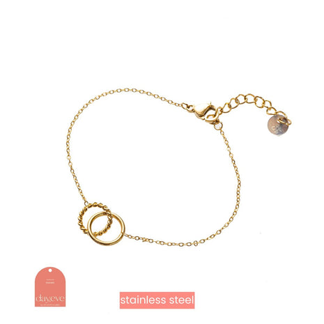 Armbandje - Double Hoop Bracelet - 14K - goud - Modeaccessoires - Juwelen - Armbandjes
