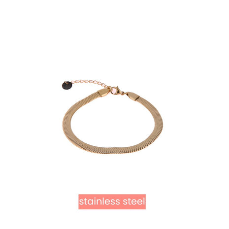 Armbandje - Flat Link Bracelet - 14K - gold - Modeaccessoires - Juwelen - Armbandjes