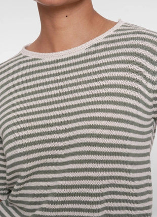 Pull - strepen - 64080-70 - off-white/olive green by Geisha