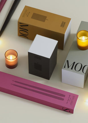 Bougie conique LED MM, soie, fine, anthracite, lot de 2, 23 x 250 mm