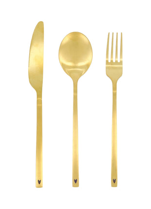 Bestekset - 3-delig - goud - Lifestyle - Koken & Tafelen - Servies - Glaswerk & Bestek