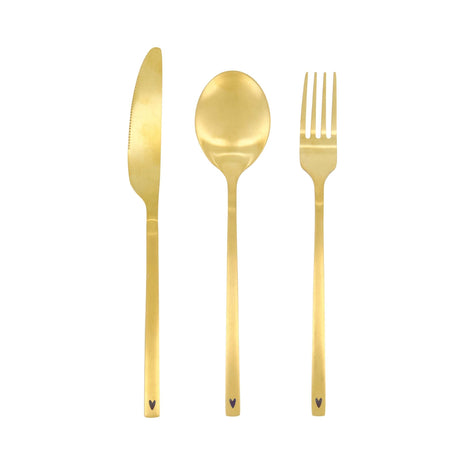 Bestekset - 3-delig - goud - Lifestyle - Koken & Tafelen - Servies - Glaswerk & Bestek