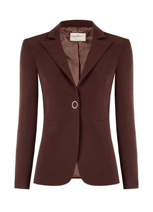 Blazer - B401 - Chocolate - CFC0125439003 - Kleding - Blazers & vestjes