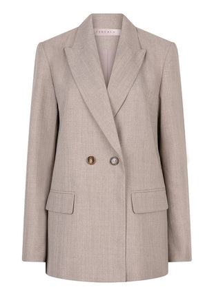 Blazer double breasted melange F25.10538 (Taupe) Kleding Truien en cardigans
