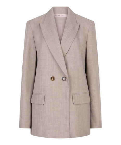 Blazer double breasted melange F25.10538 (Taupe) Kleding Truien en cardigans