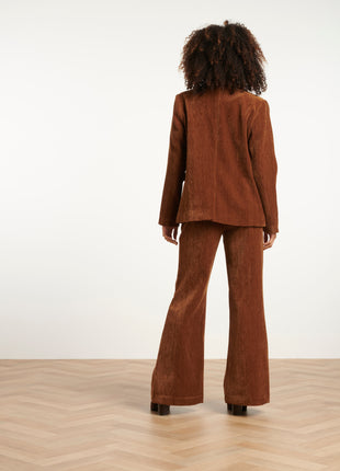 Blazer ribfluweel 25649 choco Kleding Blazers & vestjes