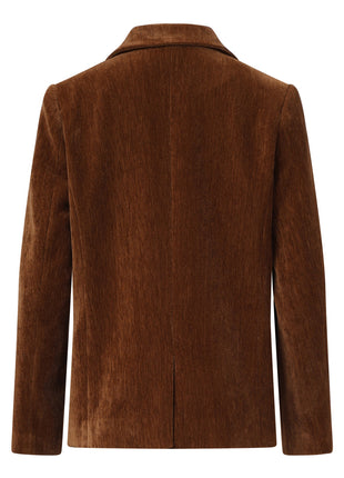 Blazer ribfluweel 25649 choco Kleding Blazers & vestjes