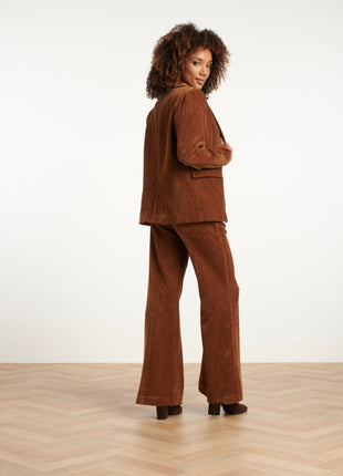 Blazer ribfluweel 25649 choco Kleding Blazers & vestjes