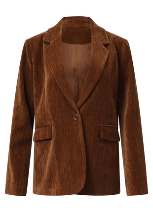 Blazer ribfluweel 25649 choco Kleding Blazers & vestjes