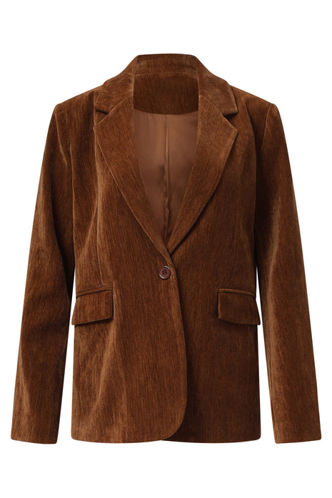 Blazer ribfluweel 25649 choco Kleding Blazers & vestjes