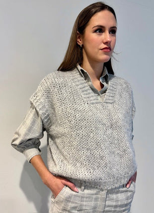 Bloes Anja check grey Kleding Blouses