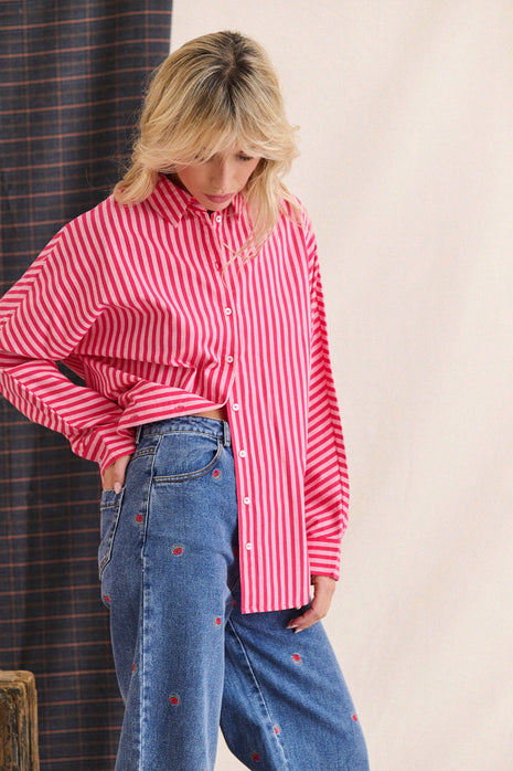 Bloes - Contis - Strepen (roze) - Kleding - Blouses