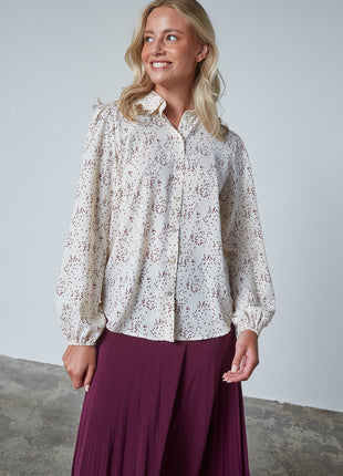 Bloes - Ebbey - SH75 - Cream/hartjes - Kleding - Blouses